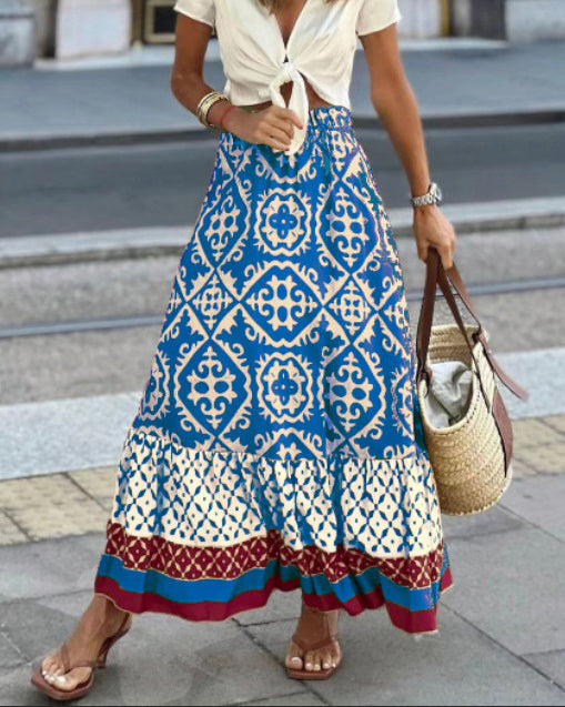 Alice™ | Boho Chic Geometric Maxi Skirt