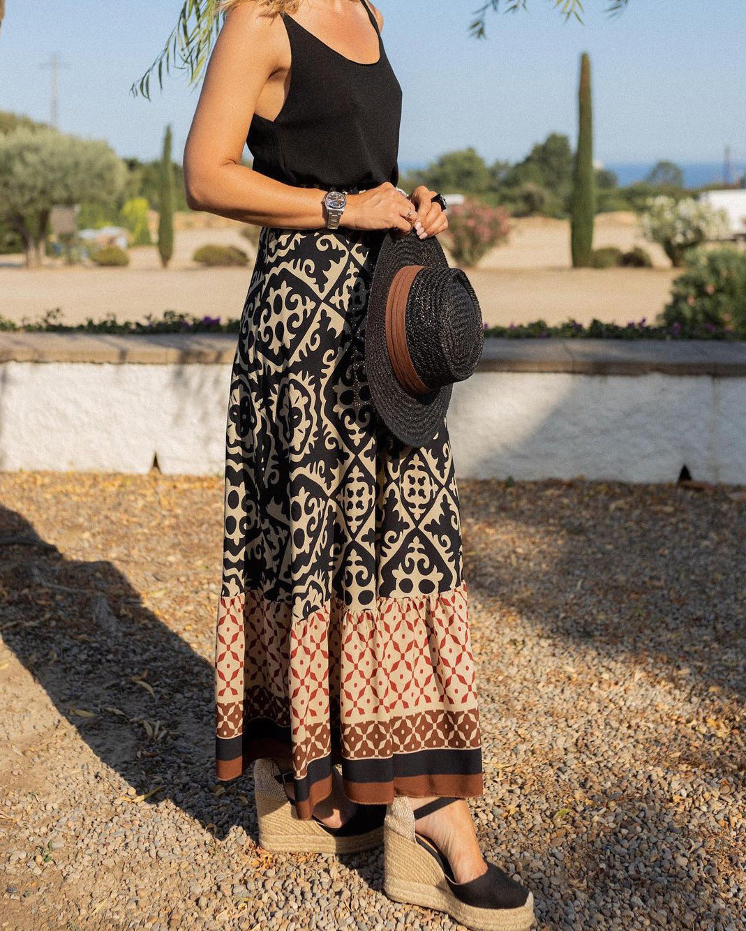 Alice™ | Boho Chic Geometric Maxi Skirt