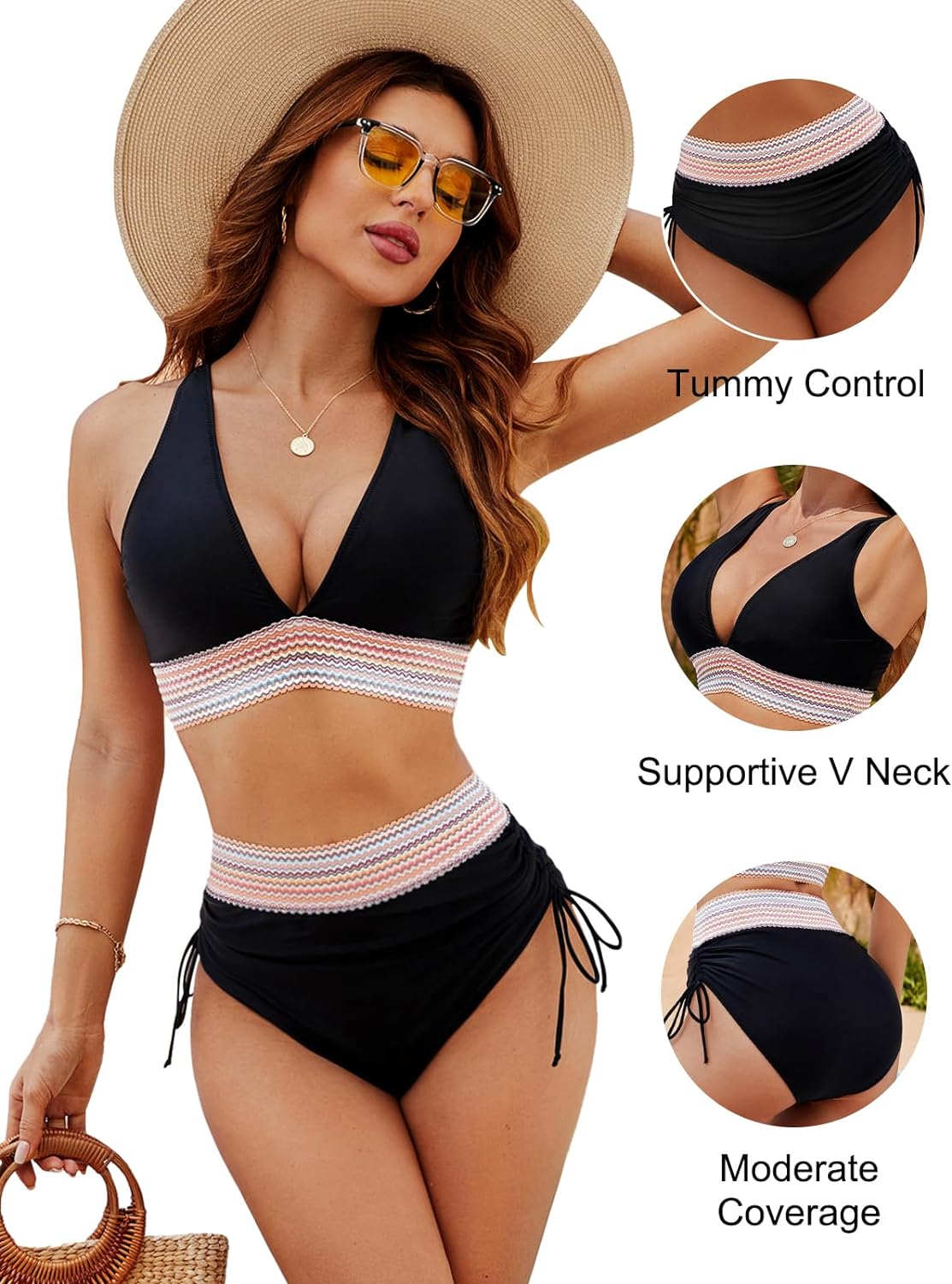 Joaane™ | Chic High-Waisted Two-Piece Bikini Set