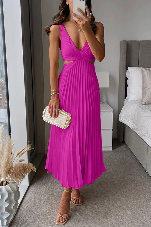 Sabrina™ | Elegant Pleated Cut-Out Maxi Dress