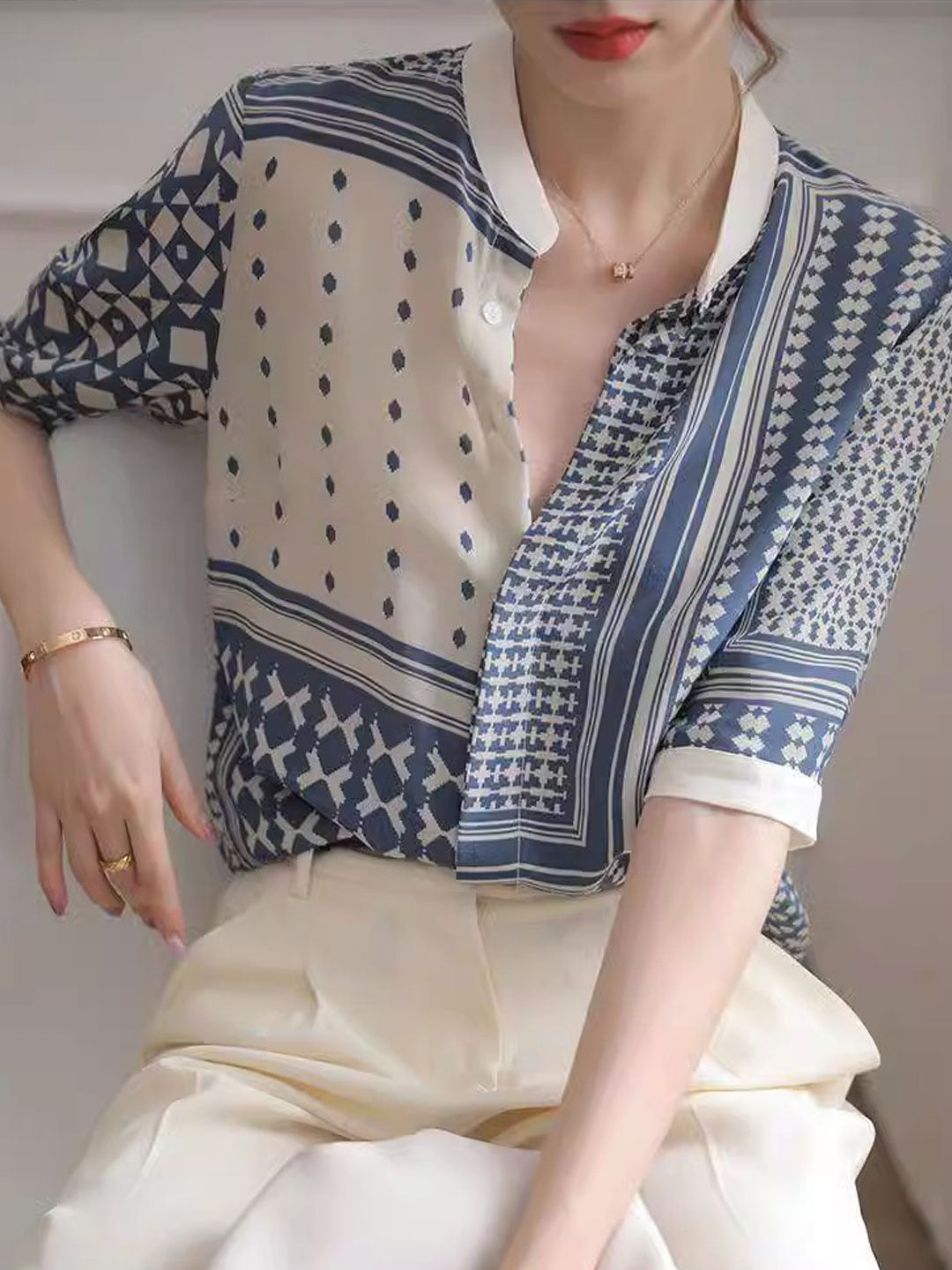 Kitty™ | Chic Geometric Stripe Blouse