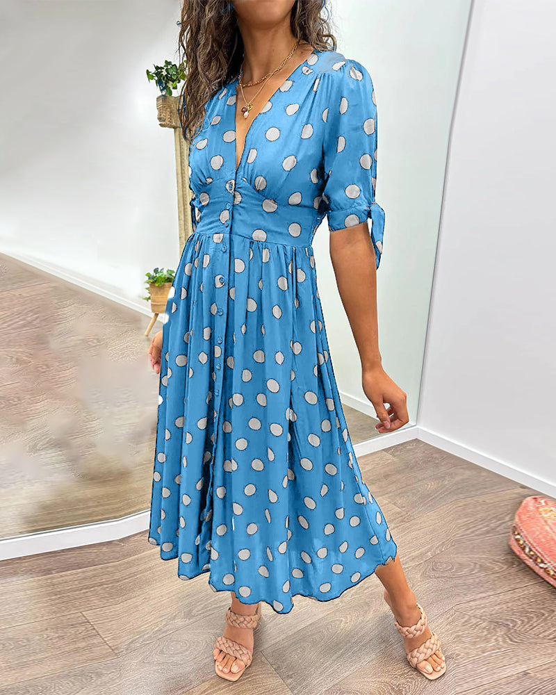 Shasha™ | Chic Polka Dot Midi Dress