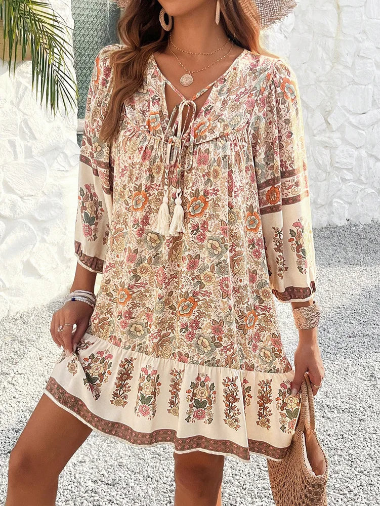 Blythe™ | Classy Bohemian Floral Swing Dress