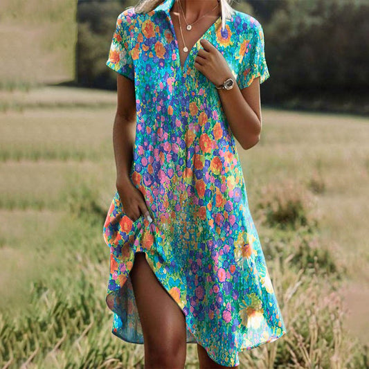 Ella™ | Vibrant Floral Print Summer Dress