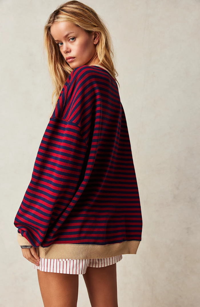 Avril™ |  Comfy Oversized Striped Sweater