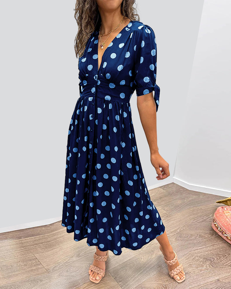 Shasha™ | Chic Polka Dot Midi Dress