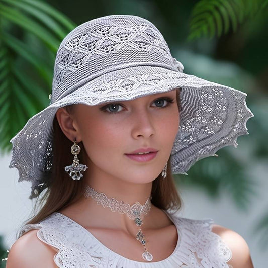 Rosana™ | Elegant Crocheted Wide-Brim Hat