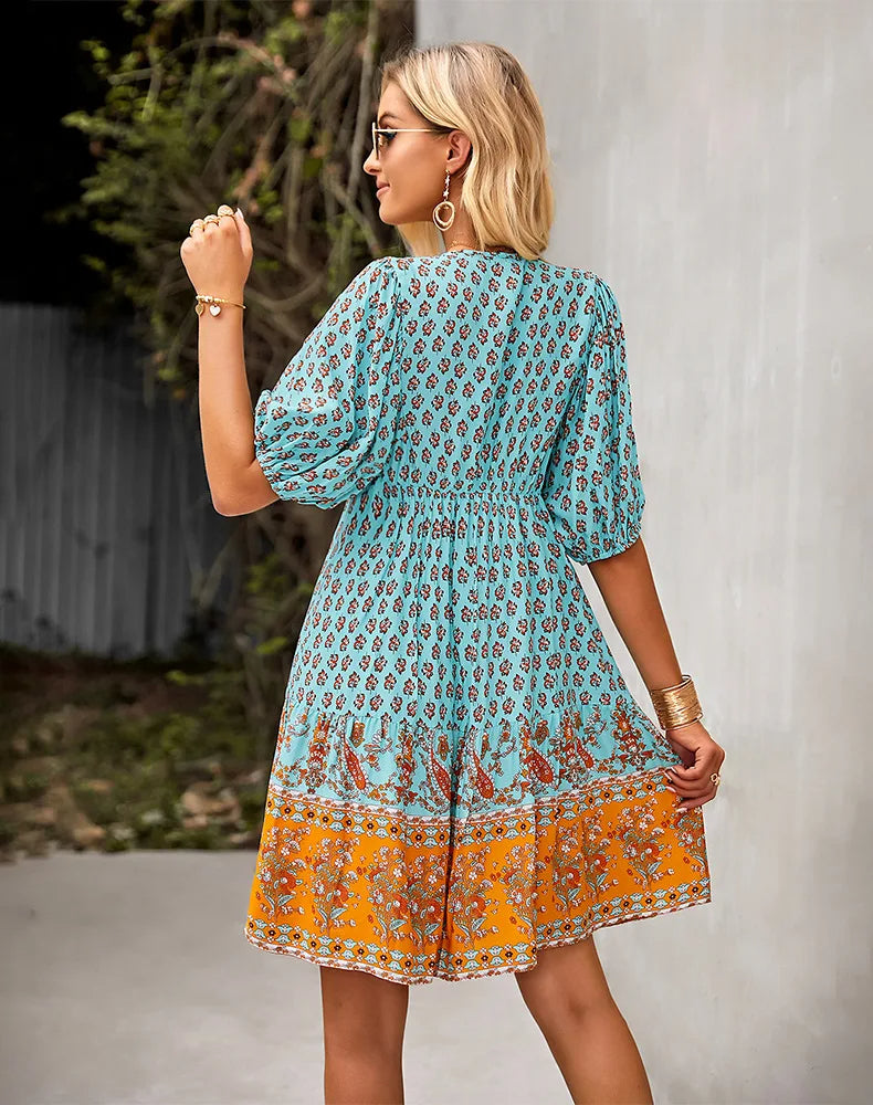 Tanya™ | Comfy Bohemian Patchwork Dress