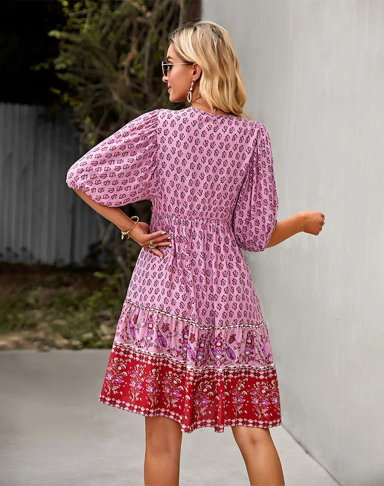 Tanya™ | Comfy Bohemian Patchwork Dress