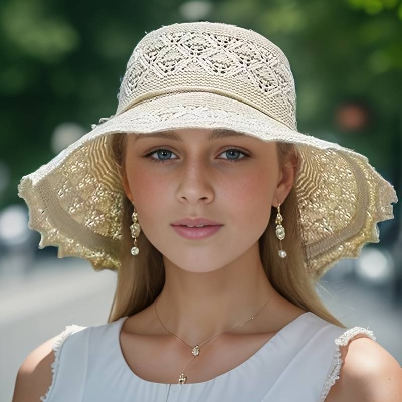 Rosana™ | Elegant Crocheted Wide-Brim Hat