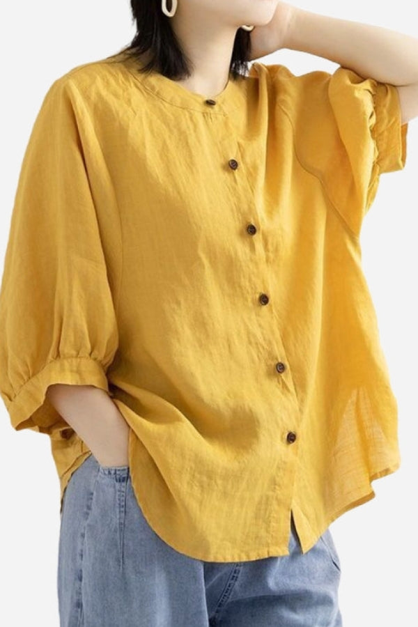 Laura™ | Comfy Button-Down Blouse