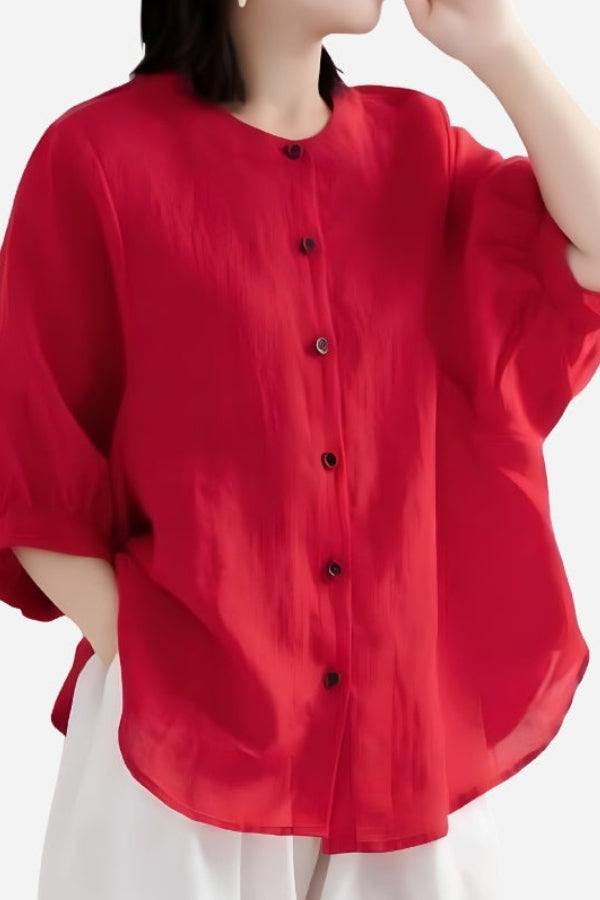 Laura™ | Comfy Button-Down Blouse