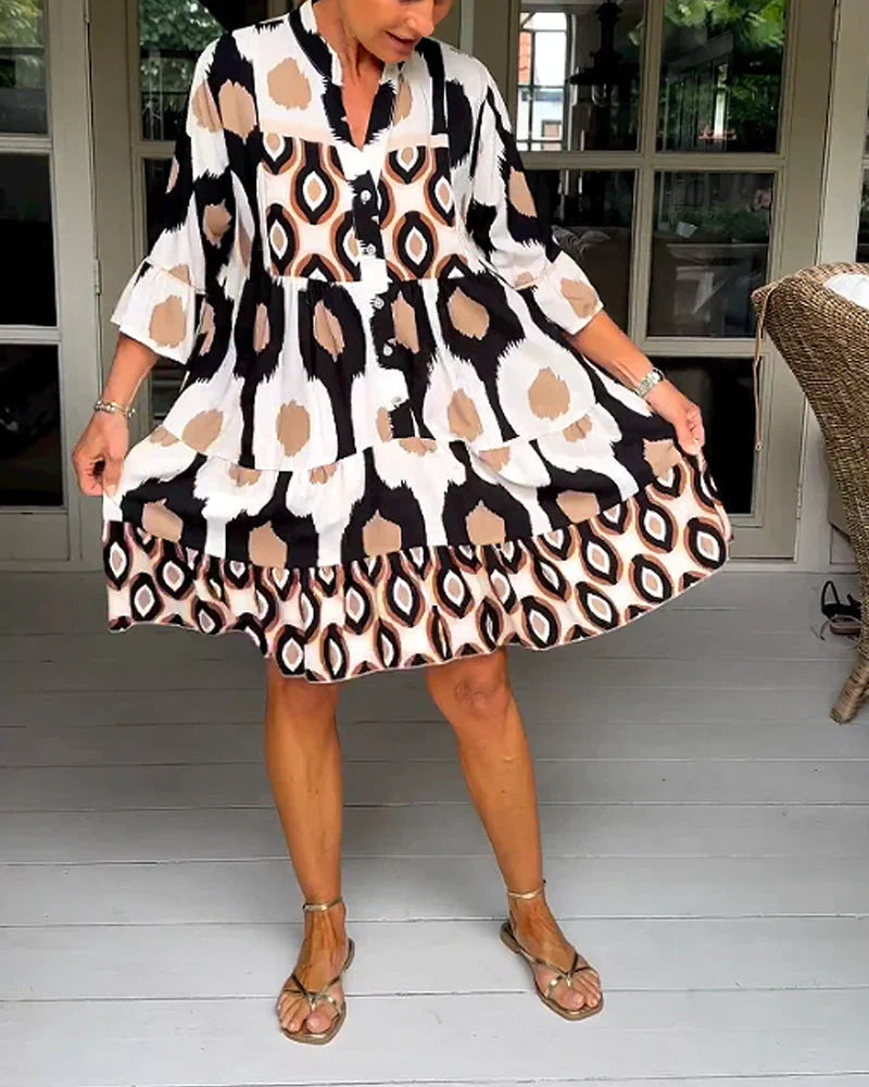 Thea™ | Elegant Print Dress