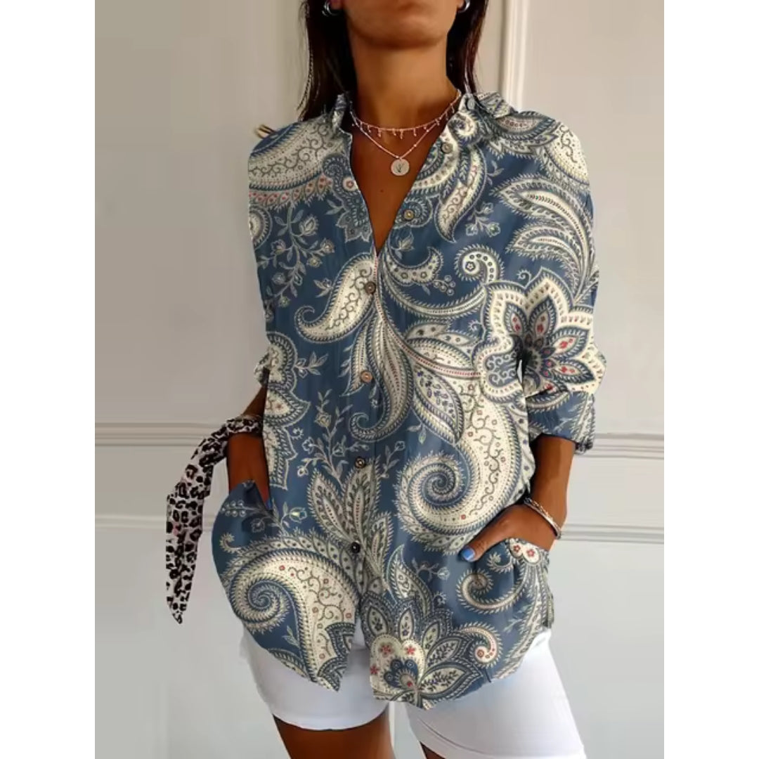 Stacey™ |  Floral Print Casual Button-Up Shirt