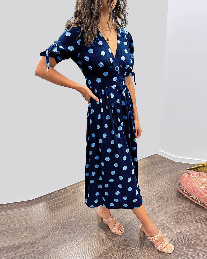 Shasha™ | Chic Polka Dot Midi Dress