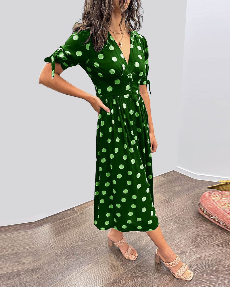 Shasha™ | Chic Polka Dot Midi Dress