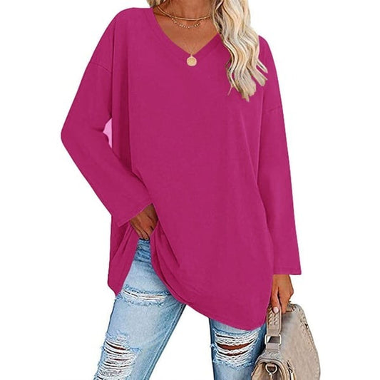 Alora™ | Women's Casual Fit V-Neck Long Sleeve Top