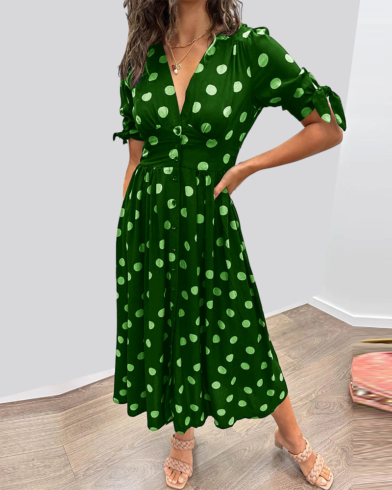 Shasha™ | Chic Polka Dot Midi Dress