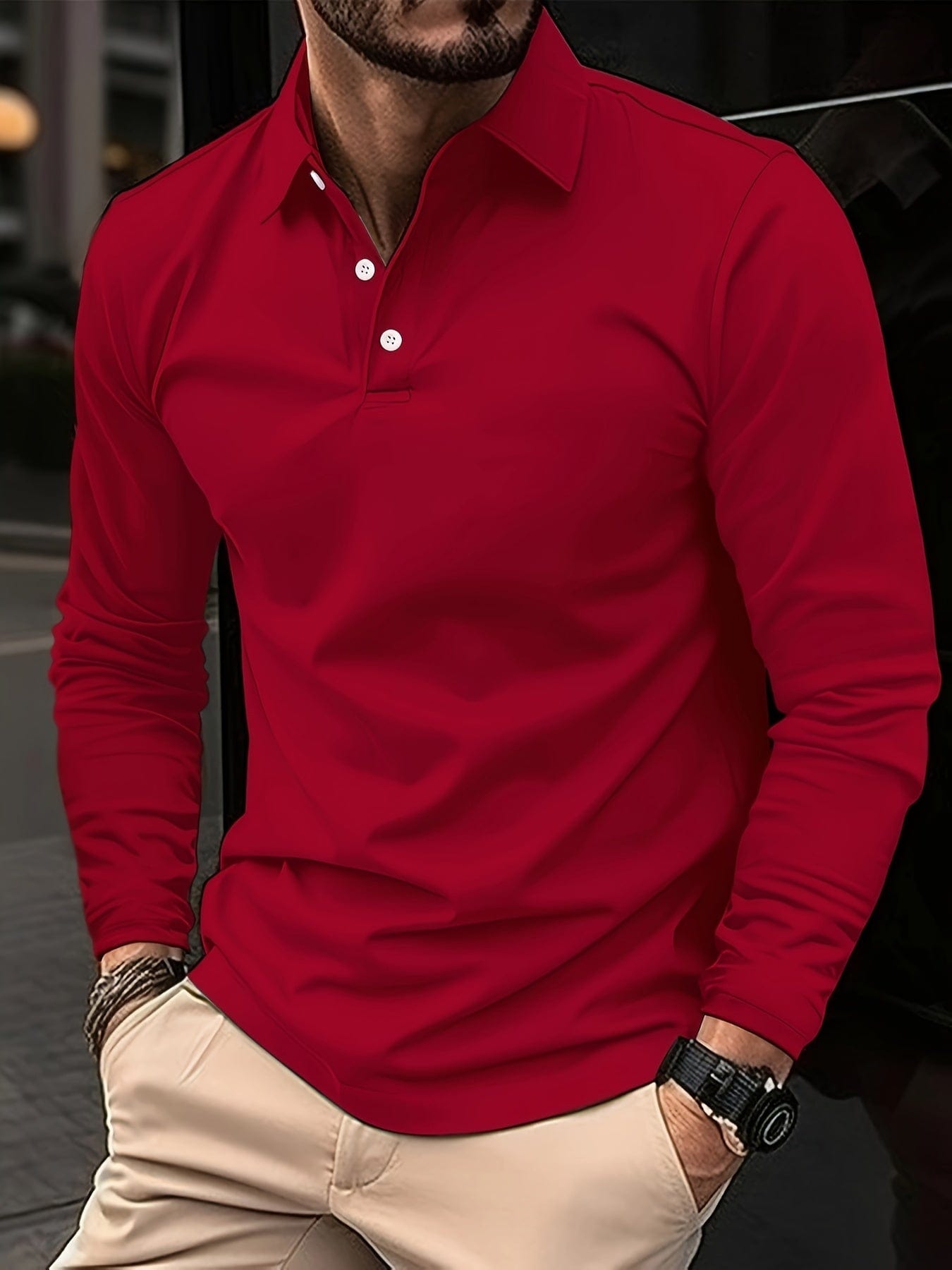 JAYDEN | Long Sleeve Polo for Men