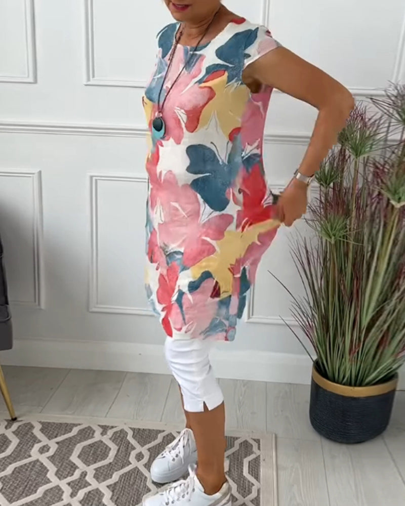 Reyna™ | Floral Sleeveless Tunic Dress