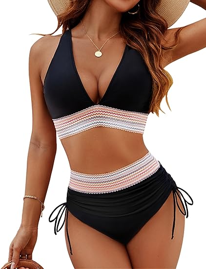 Joaane™ | Chic High-Waisted Two-Piece Bikini Set