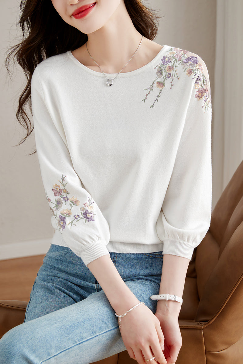 Haven™ | Elegant Floral Embroidered Blouse