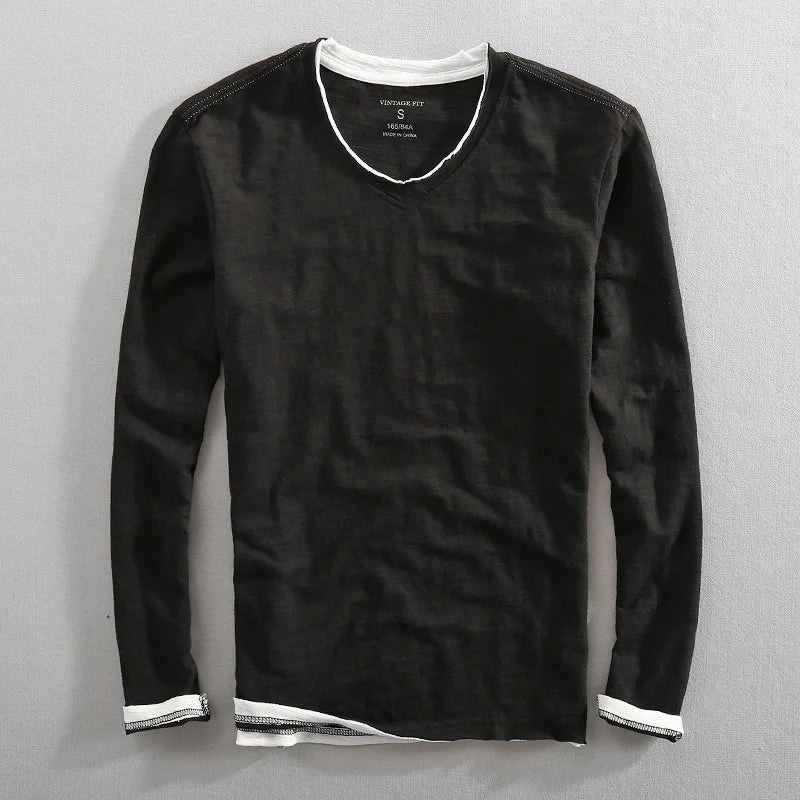 Aaron™ | Men's Casual V-Neck Long Sleeve Tee