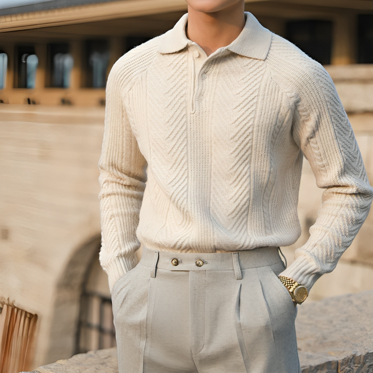 VALENTINO |  Long Sleeve Knitted Polo