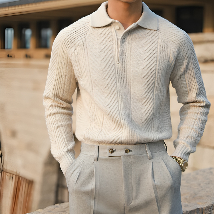 VALENTINO |  Long Sleeve Knitted Polo