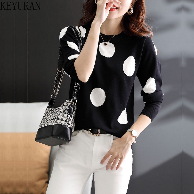 Gracie™ | Polka Dot Knit Sweater