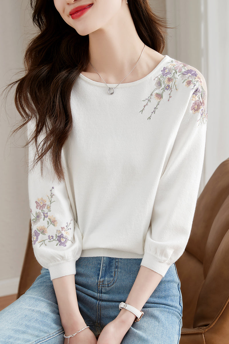 Haven™ | Elegant Floral Embroidered Blouse