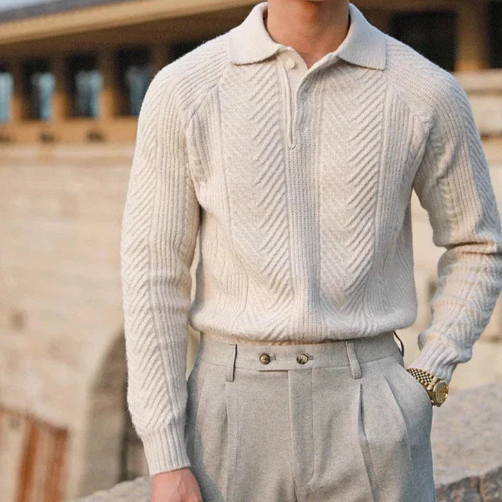 Marco™ | Classic Cable Knit Polo Sweater