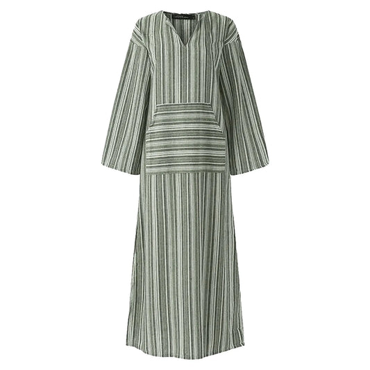 Jasmine™ | Bohemian Striped Maxi Dress