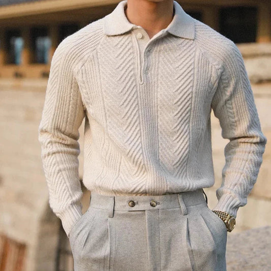 Marco™ | Classic Cable Knit Polo Sweater