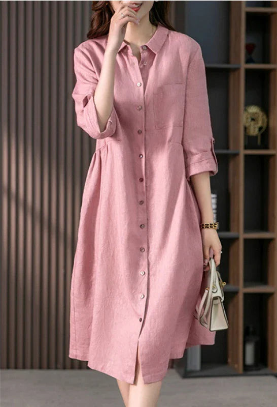 Audrey™ |  Elegant Button-Up Dress