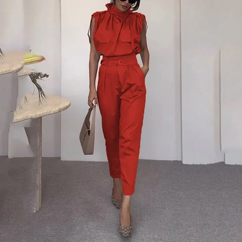 Carol™ | Stylish High-Fashion Belted Jumpsuit