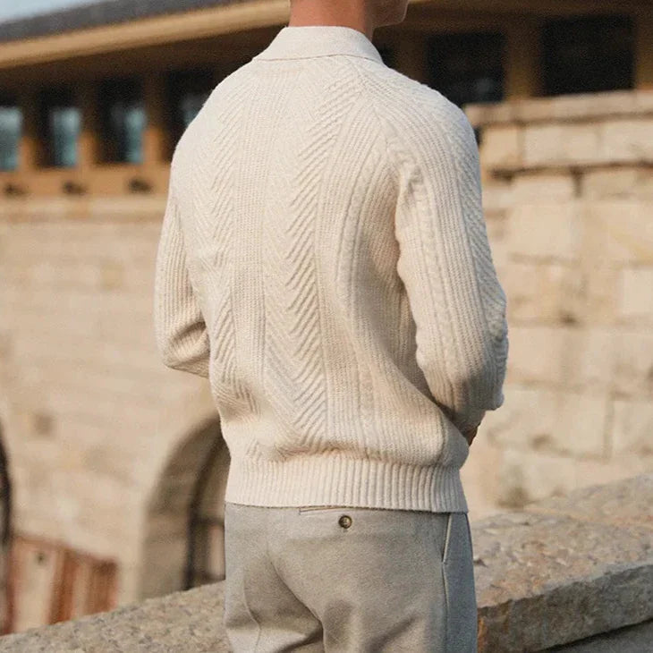 Marco™ | Classic Cable Knit Polo Sweater