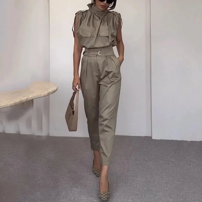 Carol™ | Stylish High-Fashion Belted Jumpsuit