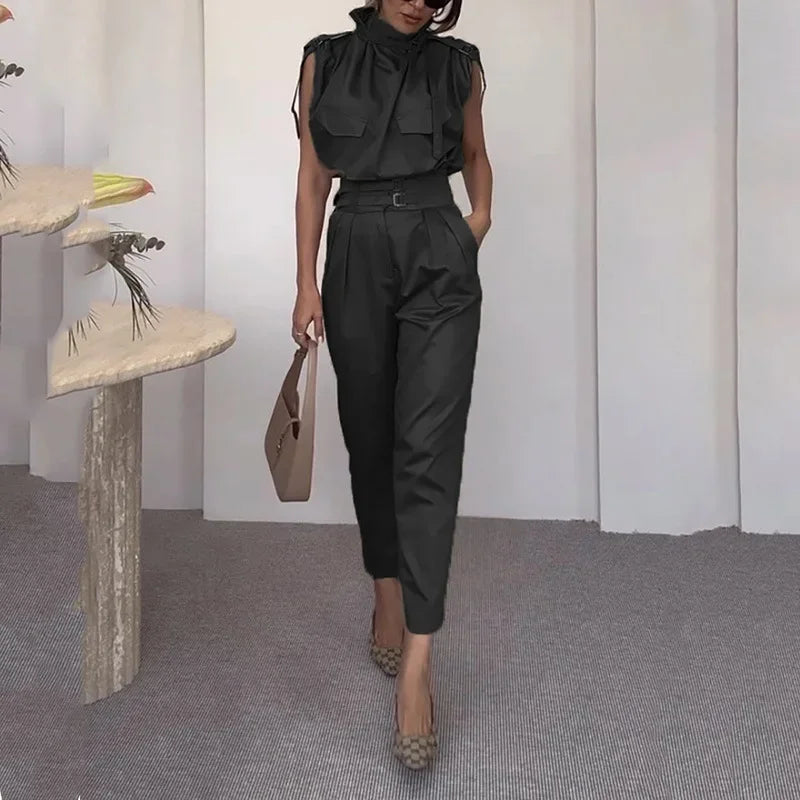 Carol™ | Stylish High-Fashion Belted Jumpsuit