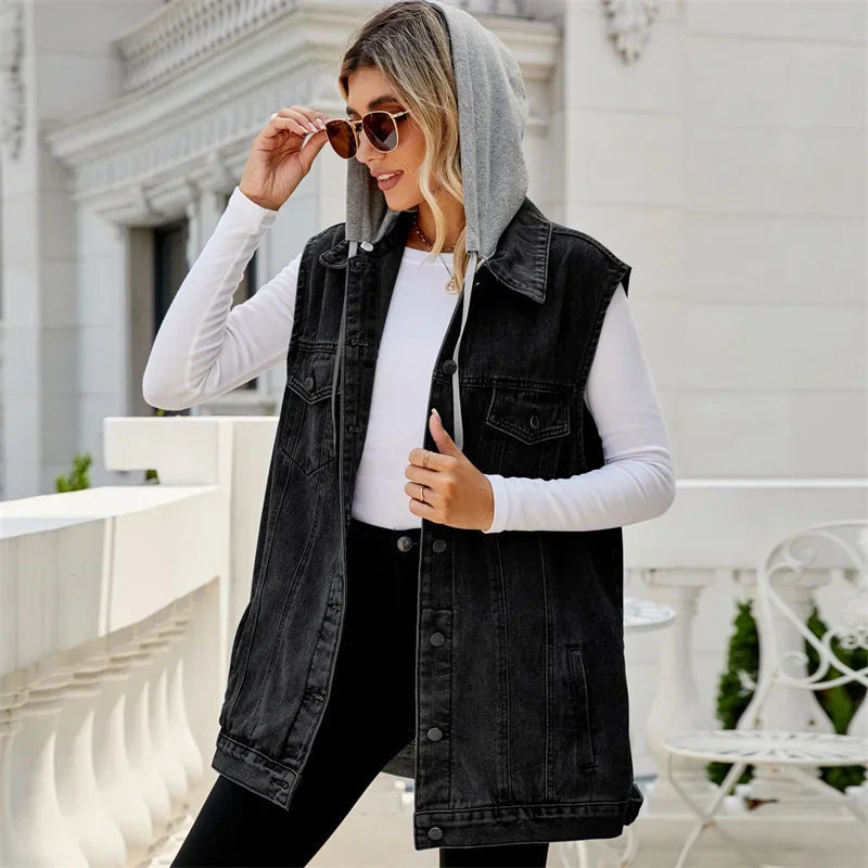 Elliana™ | Hooded Denim Vest