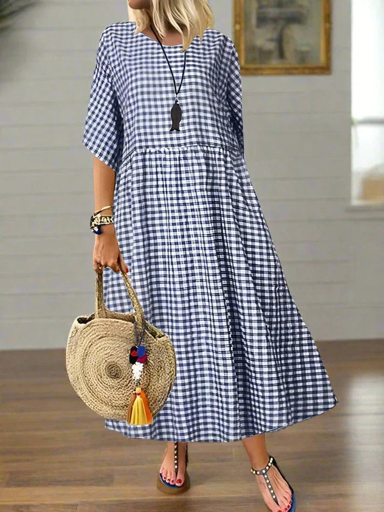 Scarlett™ | Elegant Checkered Dress