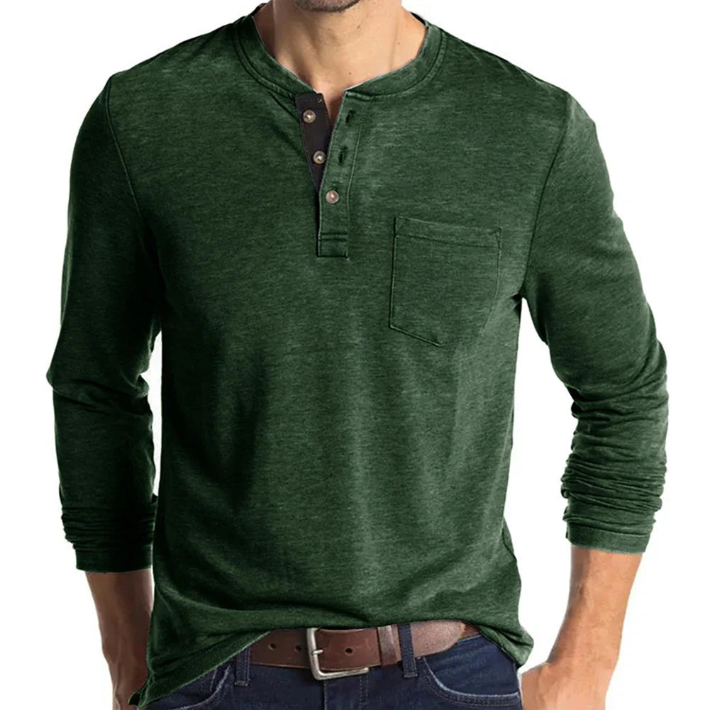 Mathew™ | Classic Henley Long Sleeve Shirt