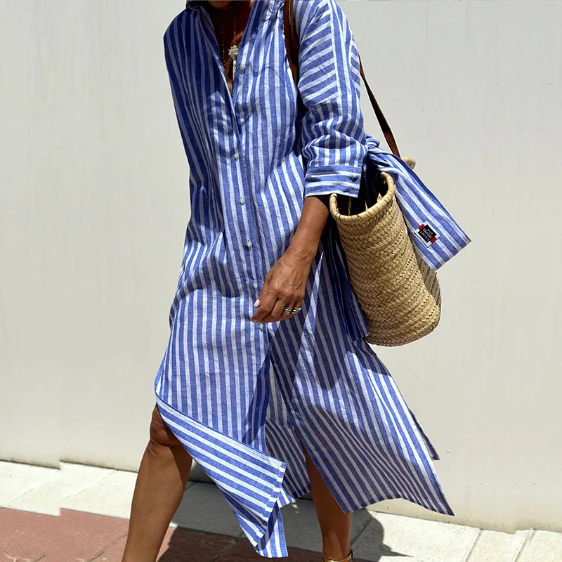 Amina™ | Chic Oversized Shirt Dress