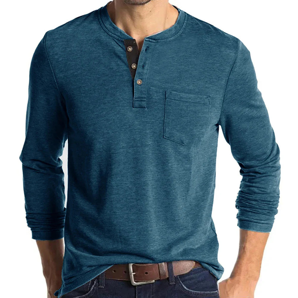 Mathew™ | Classic Henley Long Sleeve Shirt