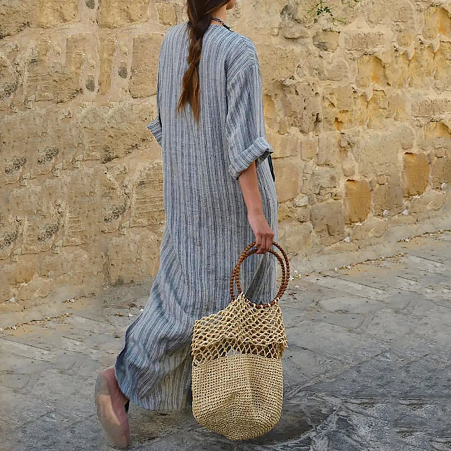 Jasmine™ | Bohemian Striped Maxi Dress