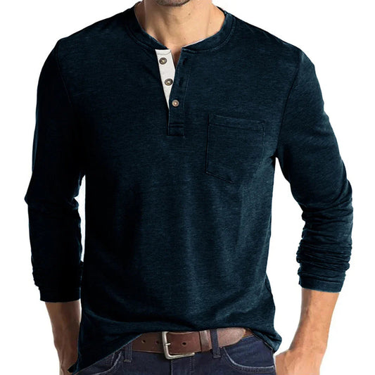 Mathew™ | Classic Henley Long Sleeve Shirt