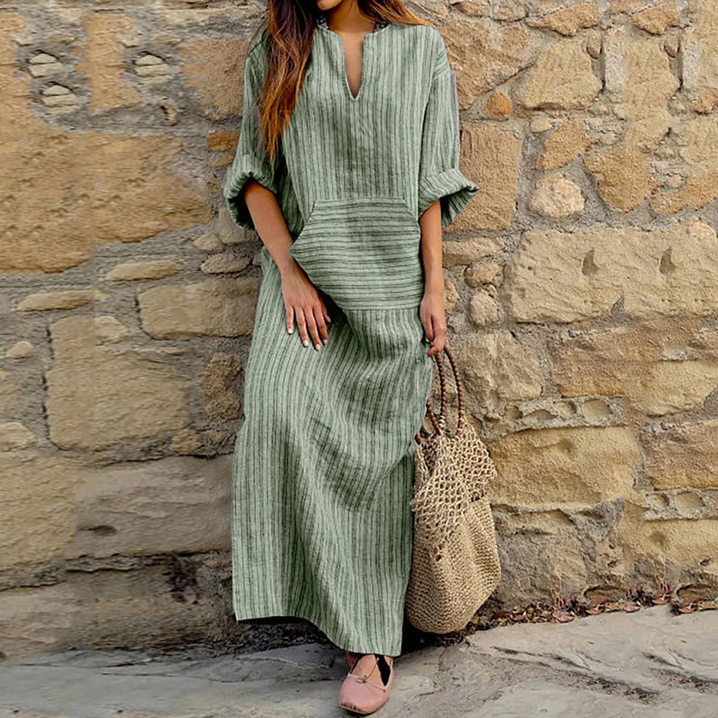 Stella™ | Vintage Striped Long Dress