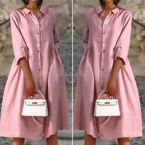 Audrey™ |  Elegant Button-Up Dress