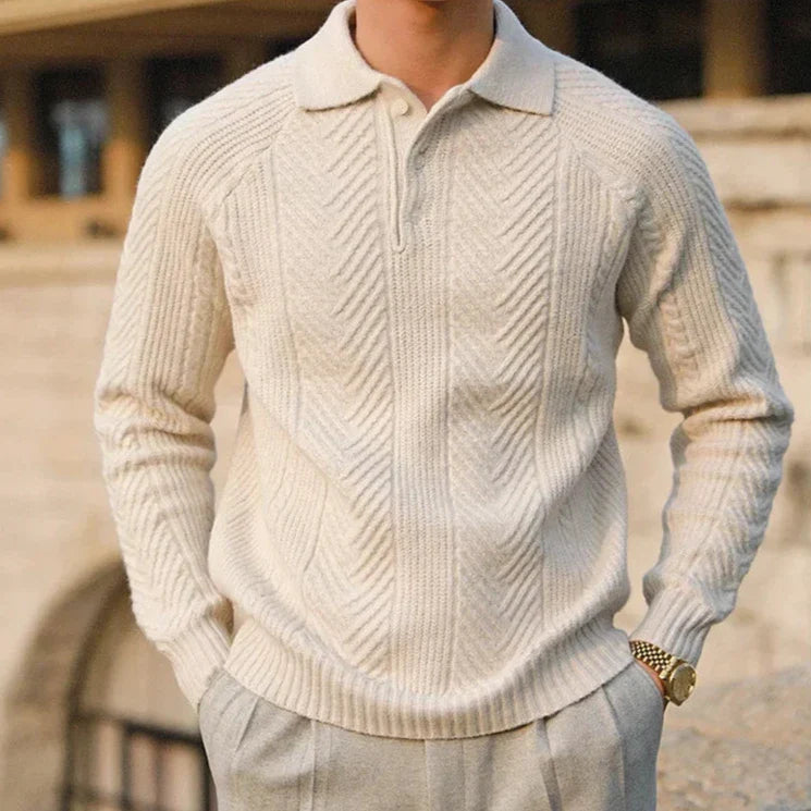 Marco™ | Classic Cable Knit Polo Sweater