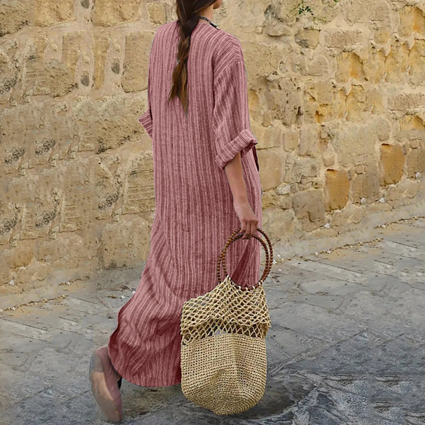 Jasmine™ | Bohemian Striped Maxi Dress